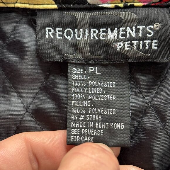 Vtg Requirements Quilted Jacket Large Petite Fruit Floral Hippie Boho Y2K 18284 - Picture 4 of 8